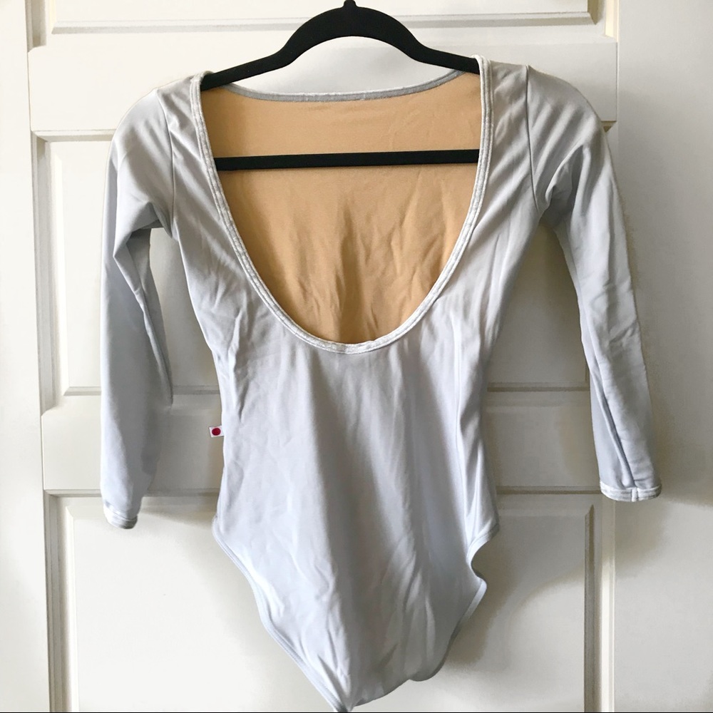 Yumiko Sofiane 3/4 Sleeve Leotard Silver